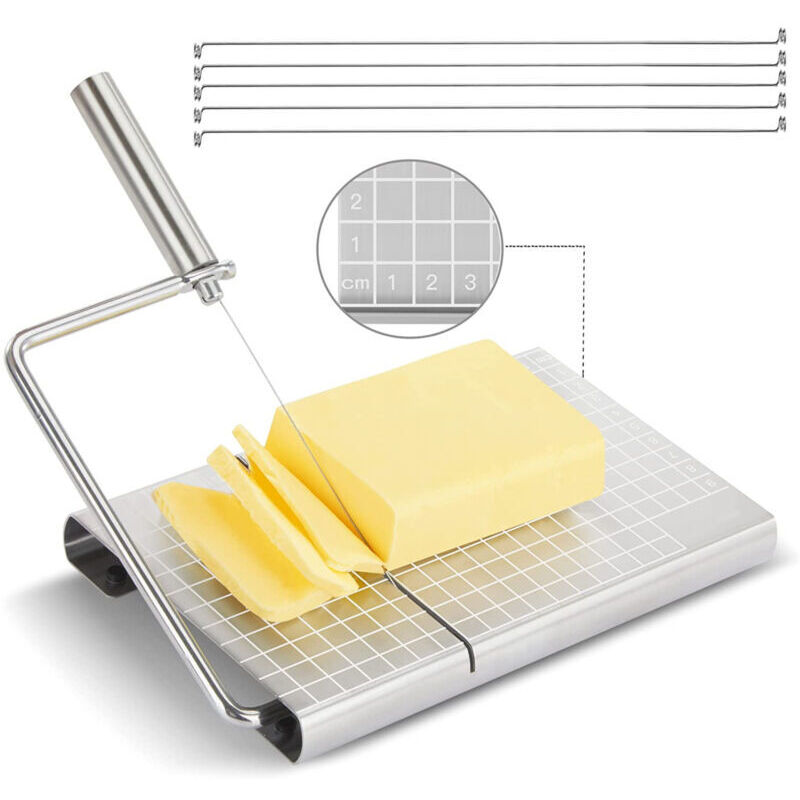 Käseschneider Aus Edelstahl Mit 6 Ersatzdrähten, Butterschneider, Käsehobel, Metall-käsehobel - Escalader