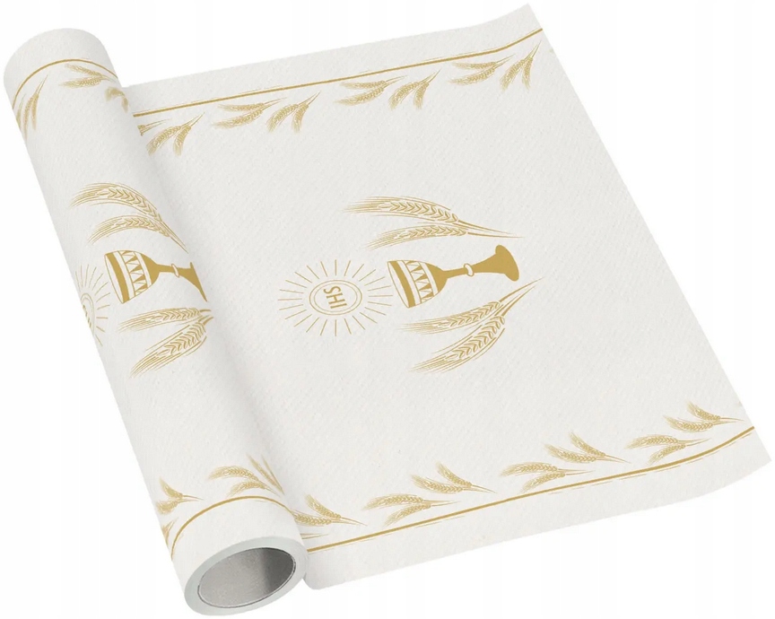 Tischläufer Aus Airlaid-webart, Weiß, Gold, Tischdecke Für Die Heilige Kommunion, Ihs, 40 X 500 Cm
