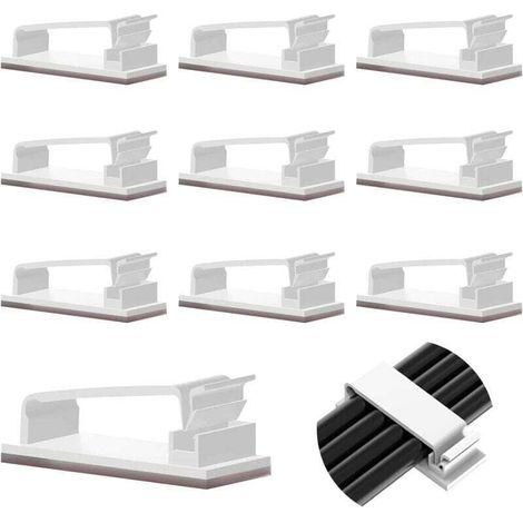 Packung Mit 50 Selbstklebenden Kabelclips, Robuste Clips Für Fernseher, Pc, Laptop, Ethernet-kabel, Homeoffice (weiß)