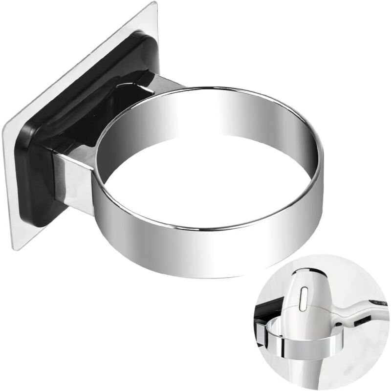 Klebe-wandhalterung Für Haartrockner, Kunststoffhalterung Ohne Bohren, Universelle Maximale Traglast Von 3 Kg, Zur Aufbewahrung Von Haartrocknern (schwarz)