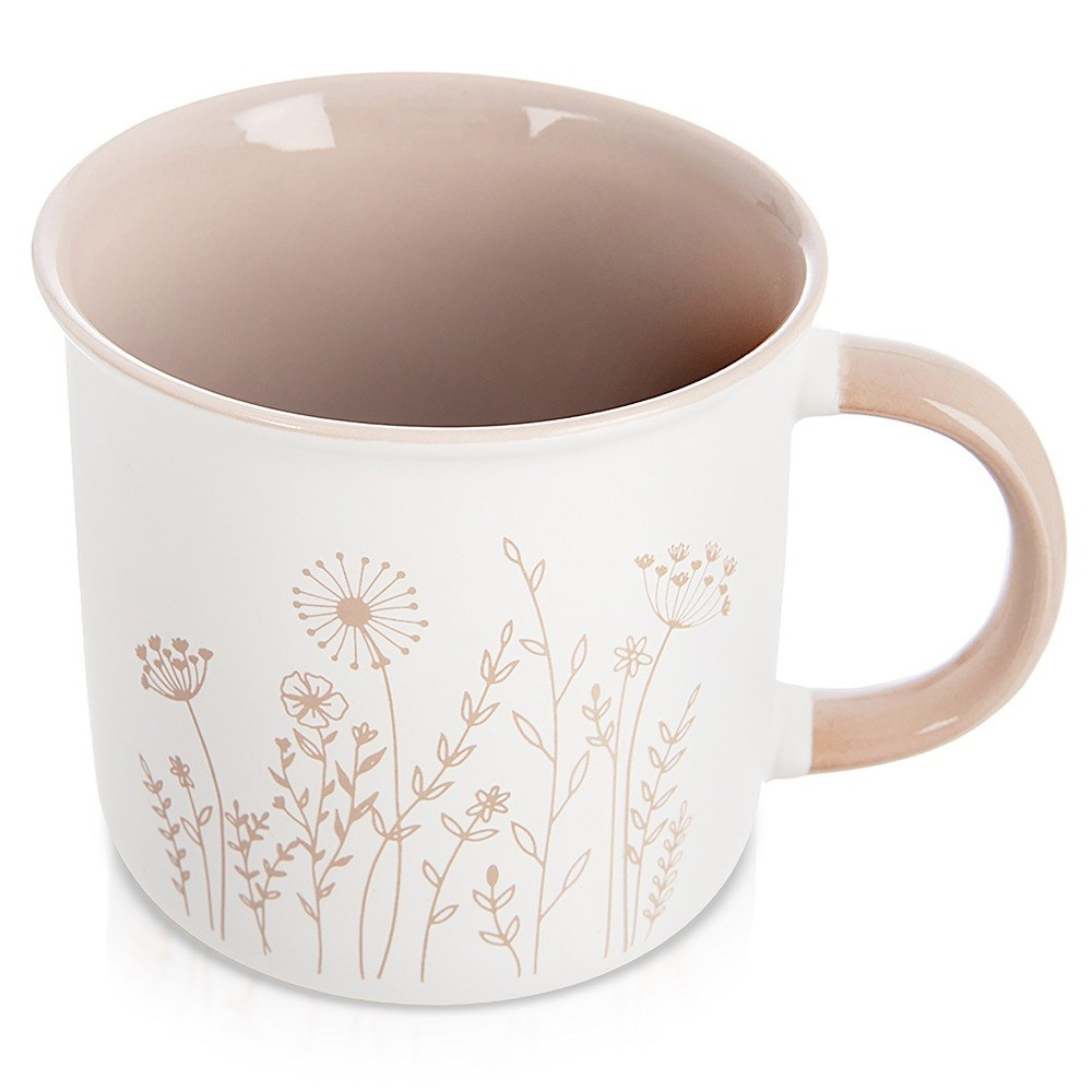 Porzellanbecher Für Heiße Und Kalte Getränke Wie Kaffee, Tee Und Kräuter, 400 Ml