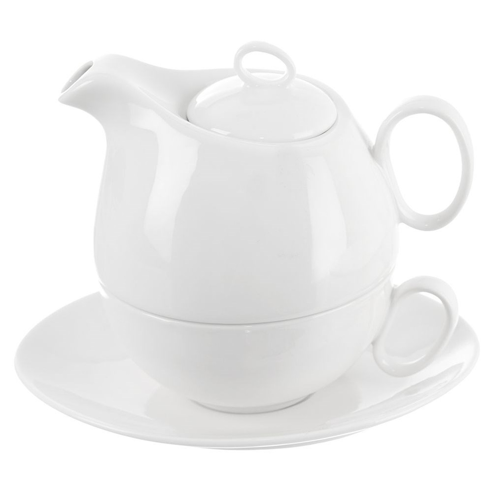 Porzellankrug Mit Tasse Zum Aufbrühen Von Kaffee, Tee Und Kräutern