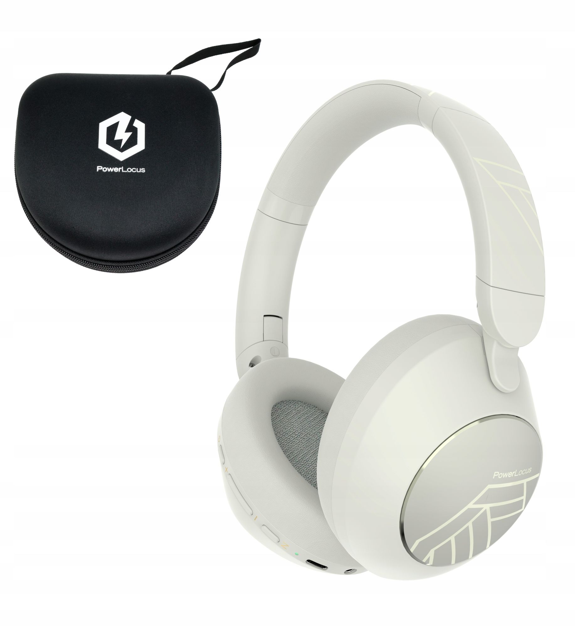 Powerlocus Orion Sand Kabellose Bluetooth-kopfhörer, Mikroaux-ladecase, 70 Stunden