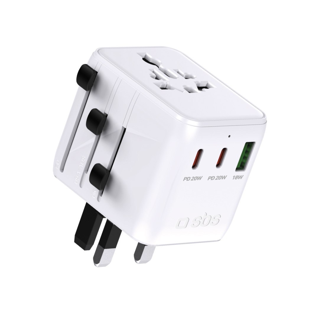 Usb-c/usb-a-reiseadapter Für Eu, Uk, Us, Aus Und Jp – Weiß
