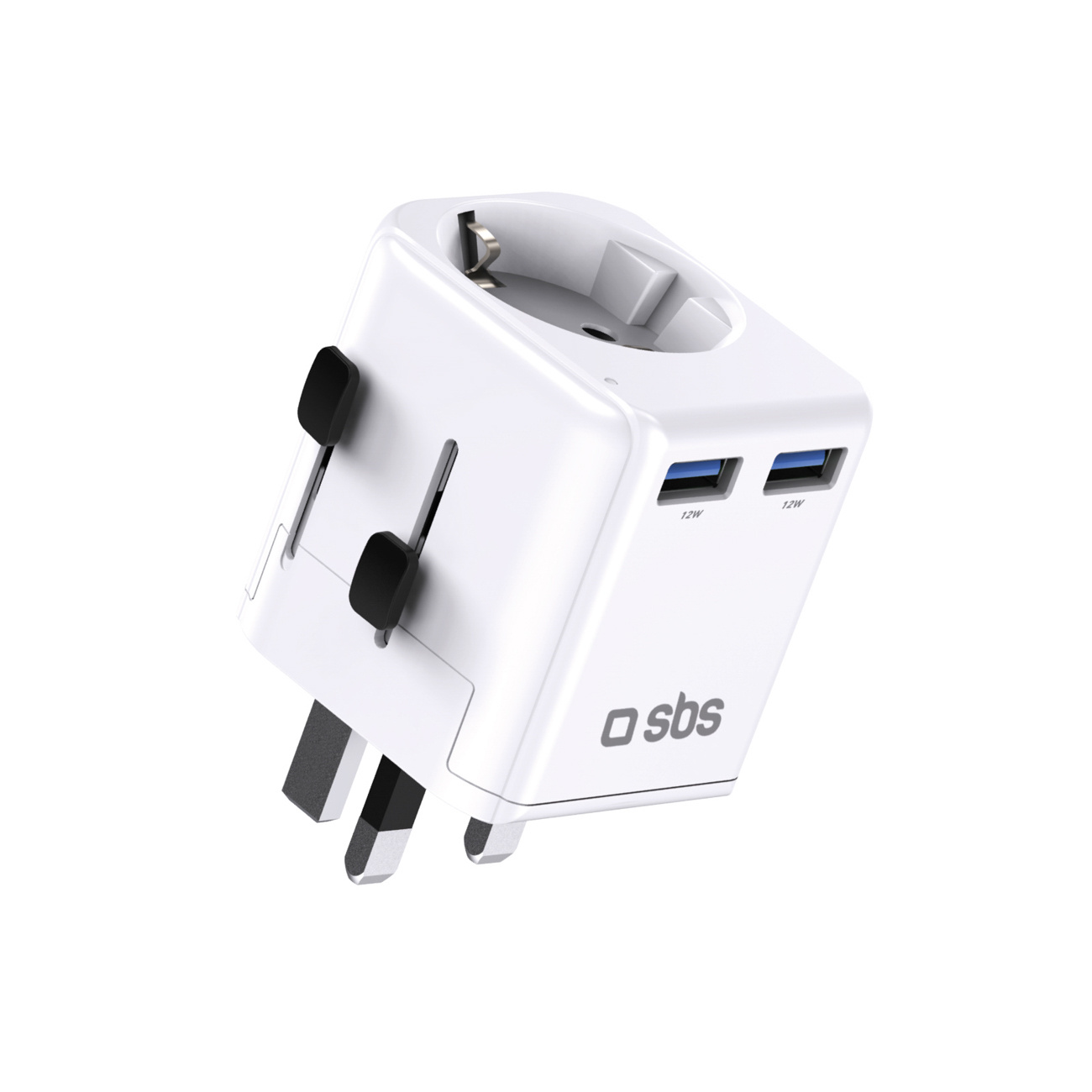 Reiseadapter Usb-a (uk, Usa, Aus, Asien, Eu) – Weiß