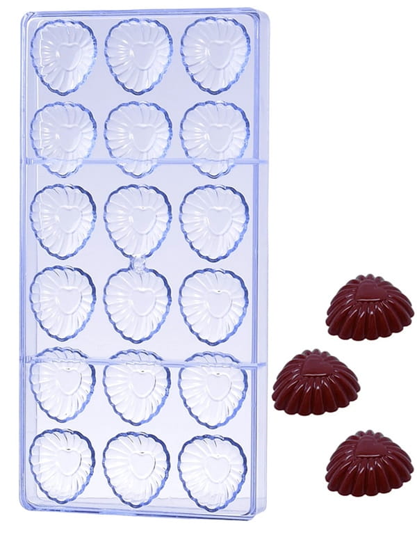 Schokoladenform Aus Polycarbonat, Herz In Einer Rosette