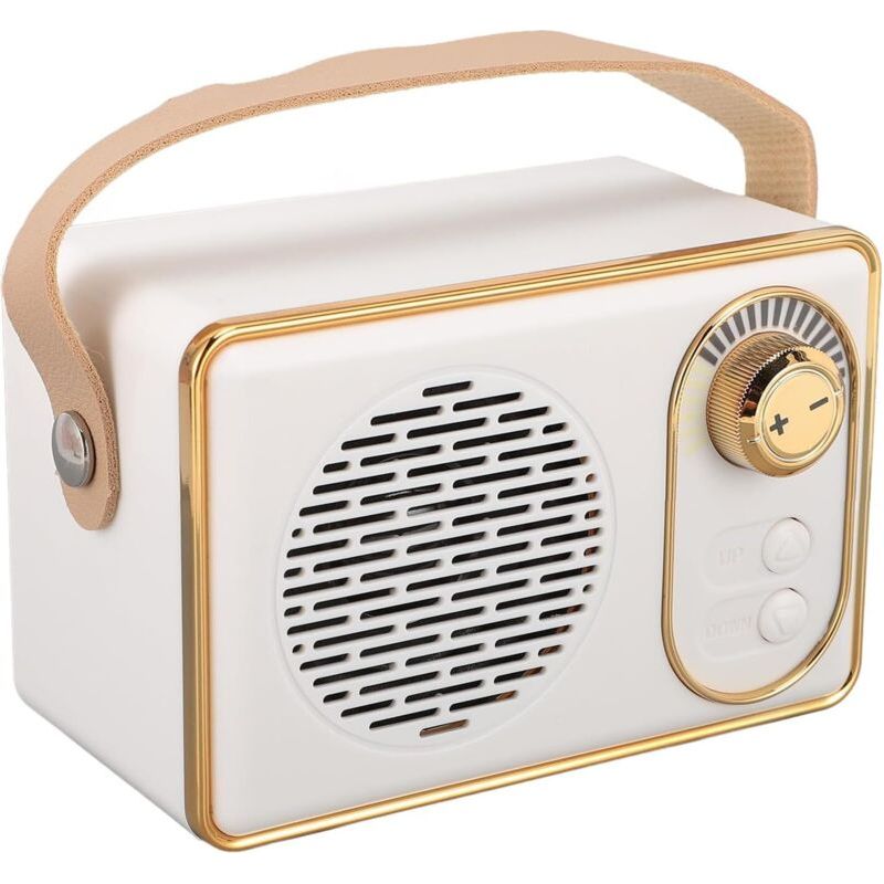 Retro-bluetooth-lautsprecher, Mini-bluetooth-lautsprecher, 360°-stereo-lautsprecher, Klassischer Vintage-stil, Für Büro, Schlafzimmer Und Arbeitsplatz (weiß)
