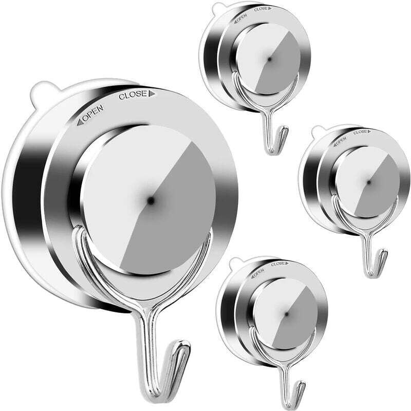 Set Mit 4 Handtuchhaken Mit Saugnapf – Mehrzweck-wandhaken Zur Bohrfreien Montage Für Bad Und Küche, Saugnapf Mit Haken Für Kleidung Und Handtücher