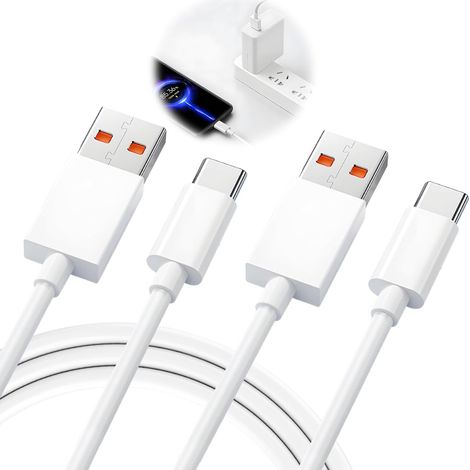 2er-pack Usb-c-kabel (6a/120w Turbo-laden), 2 M Langes Usb-c-kabel, Typ-c-schnellladekabel Für Datenübertragung, Kompatibel Mit Iphone 11t/12t/13t/14t/15, Note 14/13/12/11/10/mi 11 Lite