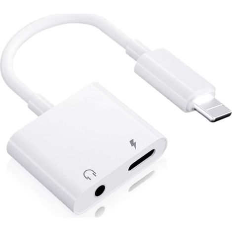 2-in-1 Lightning-auf-3,5-mm-aux-kopfhöreradapter Für Iphone, Musik-kopfhörer-ladekabel-dongle-splitter-steckeradapter, Kompatibel Mit Iphone 14/13/12/11/xs/xr/8/ipad