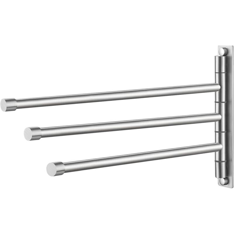Badezimmer-handtuchhalter, 3-armiger, Schwenkbarer Handtuchhalter, Wand-handtuchorganizer Aus Edelstahl Sus304 Mit Gebürsteter Oberfläche