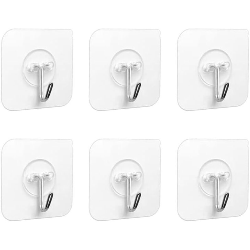 6 Klebehaken Für Badezimmer, Küchen, Decken, Wände, Türen, Bademäntel, Handtuchhalter (6 Stück)