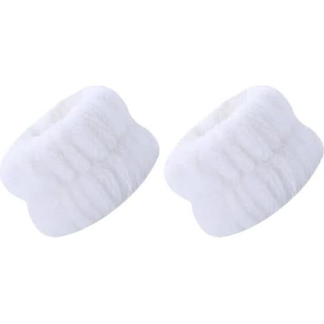 Wiederverwendbares Armband, Spa-armband, Weiches Mikrofaserhandtuch Für Gesicht, Yoga, Laufen Und Sport (für Frauen Und Mädchen), Armband – Weiß – 2er-set