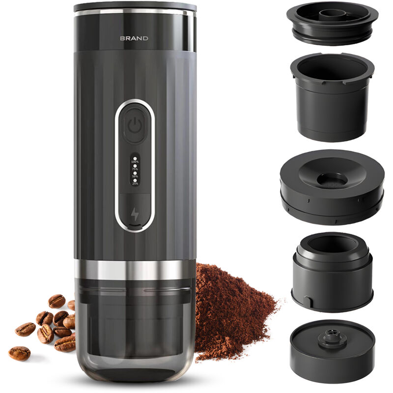 Tragbare Elektrische Espressomaschine – Mini-maschine (89 Ml) Mit 3-in-1-brühsystem, Kabellose Reisekaffeemaschine Für N-kapseln, Dg-kapseln Und Gemahlenen Kaffee, 7500 Mah