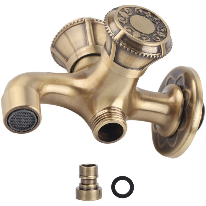 Wandmontierter, Rostfreier Messing-wasserhahn, Glatte Oberfläche, G1/2-gewinde Für Waschmaschine, Autowaschanlage, Für Den Hausgebrauch, Gebürstete Ausführung