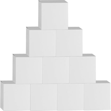 10 Kleine Weiße Geschenkboxen, 12x12x12 Cm. Weiße Geschenkboxen Aus Karton Mit Deckel Für Geschenke, Partys, Geburtstage, Hochzeiten, Kommunionen, Halsketten, Ohrringe Und Süßigkeiten.