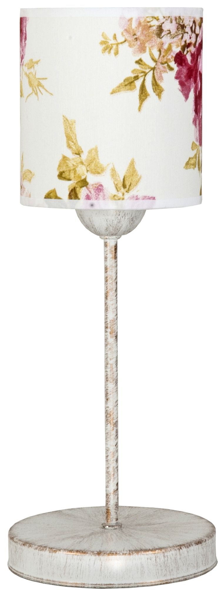 Weiße Tischlampe Mit Antikgoldenem Schirm, Morgan 9-886
