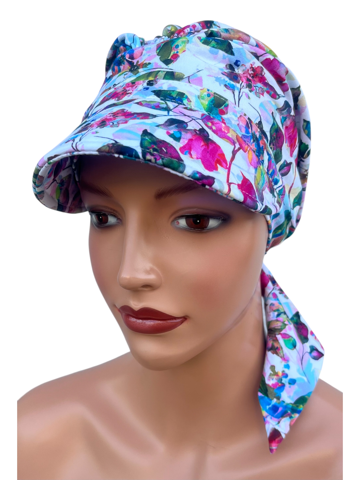 Damen-kopftuch „tess“ Mit Schirm, 467 Baumwollturban, Polnisches Produkt