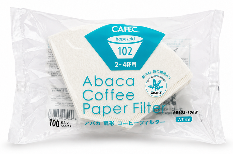 Trapezförmiger Kaffeefilter. Abaca 102, 3–5 Tassen, 100 Stück. Ab-102/100w