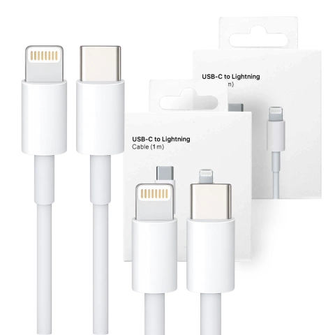 2x 100 Cm Usb-c Auf Lightning Powerdelivery-kabel Für Apple Iphone Usb-daten- Und Ladekabel Pd 20w Weiß
