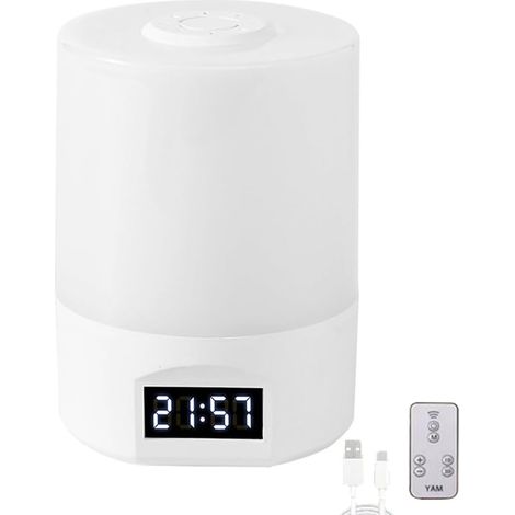 Wiederaufladbare Tischleuchte Mit Touch-schalter, Fernbedienung, Dimmbar, Mit Elektronischer Uhr, 3000k/4000k/6500k, Nachttischlampe Für Schlafzimmer/wohnzimmer