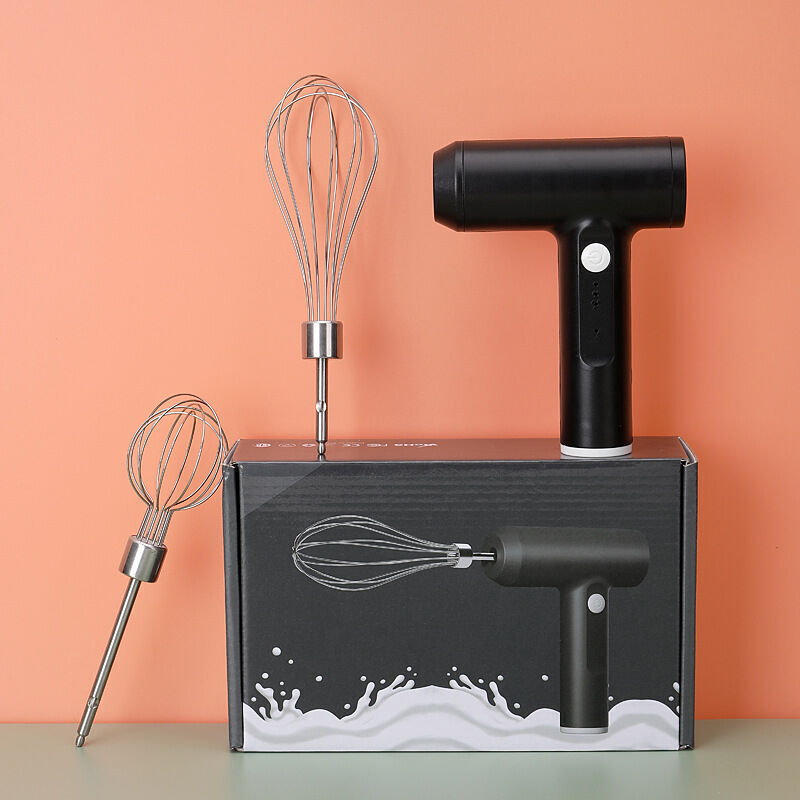 Kabelloser Elektrischer Schneebesen, 2 Rührbesen, 2 Geschwindigkeitsstufen, 3-in-1-eierquirl, Zum Backen Von Kuchen, Eiern, Milch Und Kaffee – Usb-aufladbar