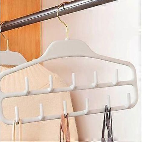 Sztxj Gürtelhalter Für Den Kleiderschrank, Robuster Gürtelorganizer Mit 360°-drehgelenk, 11 Großen, Robusten Gürtelhaken, Rutschfeste Gummiablage, Weiß