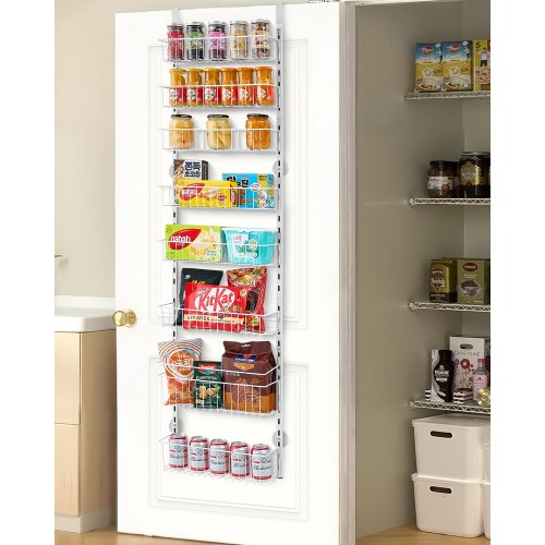 Vorratsschrank Speisekammer-organizer Aufbewahrung Über Der Tür, 8-stufige Gewürzregale Zum Aufhängen Aus Stahl, Verstellbare Lagerregale Für Die Wand, Für Zuhause Küche Badezimmer, Weiß
