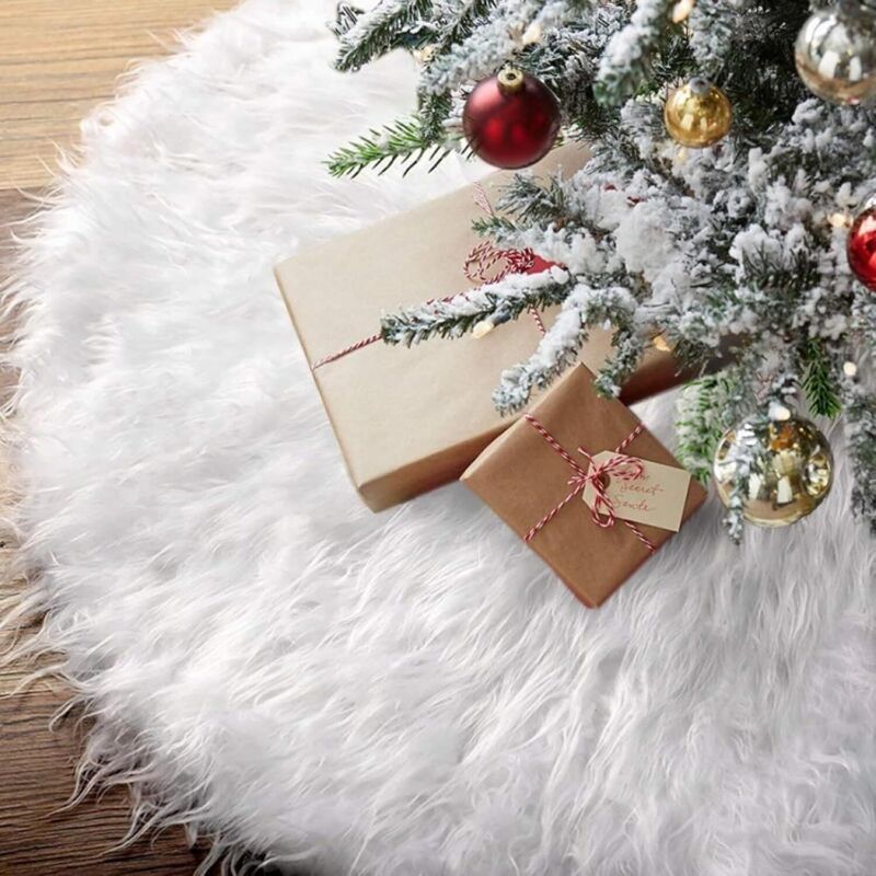 78 Cm Weihnachtsbaumrock, Weißer Weihnachtsbaumrock, Plüsch-weihnachtsbaummatte, Weihnachtsbaum-sockelabdeckung, Weißer Weihnachtsbaumrock