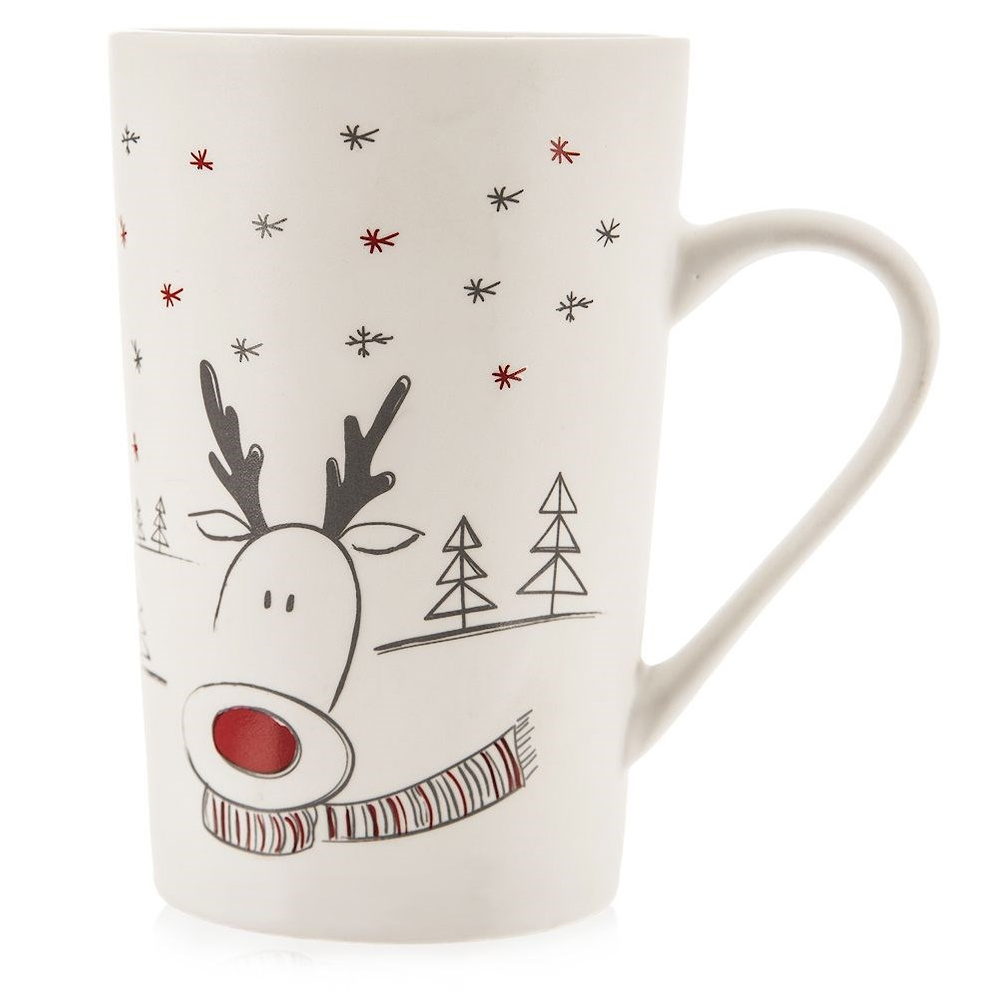 Weihnachtsbecher Für Kaffee, Tee, Kräuter, Heiße Und Kalte Getränke, Großes Rentier