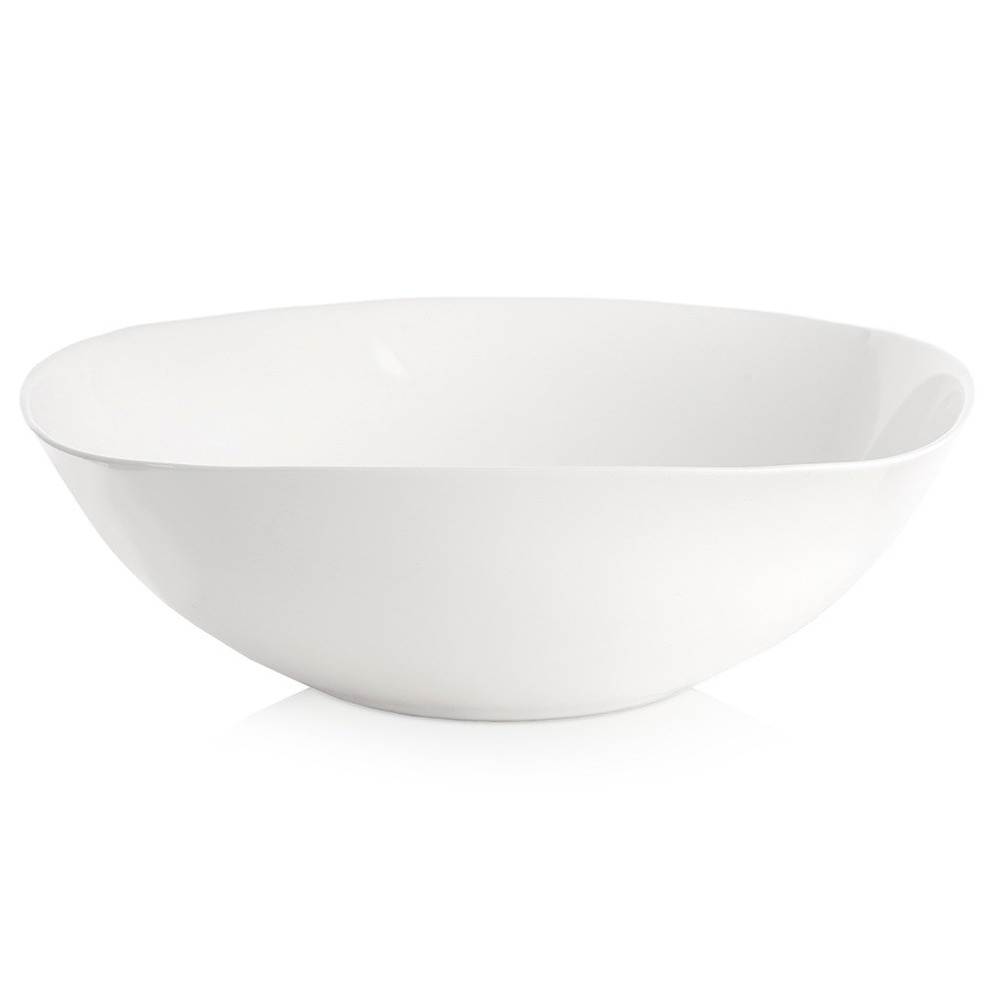 Weiße Glas-salatschüssel Für Salate, Gerichte, Obst, Snacks, 2 L