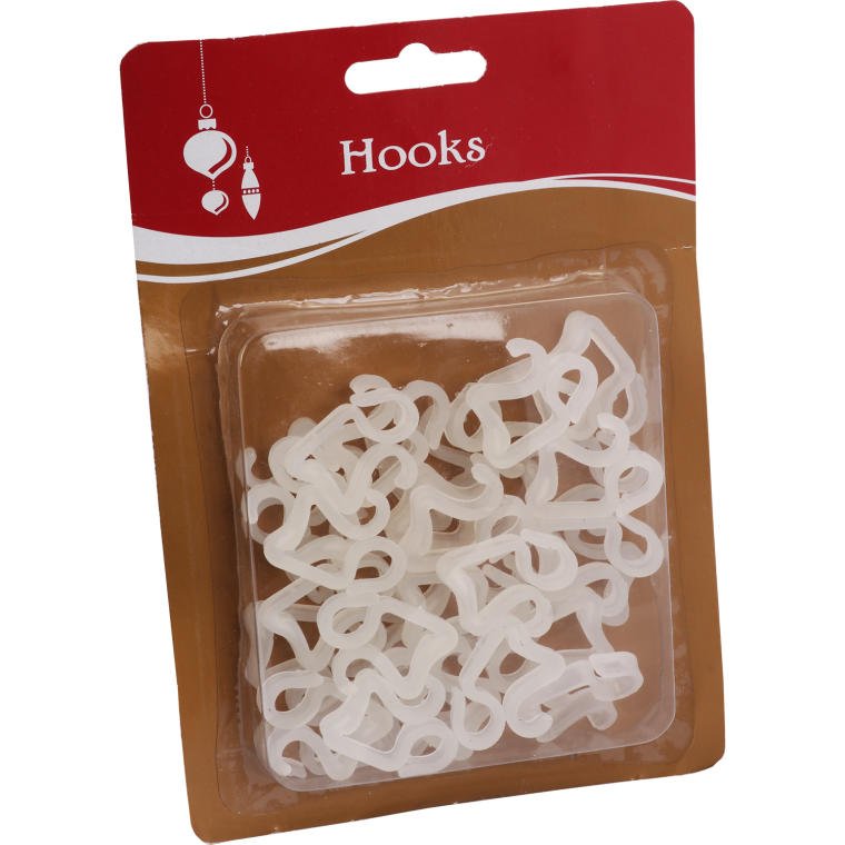 Weiße Haken Und Kleiderbügel, 30 Stück, Größe 3 X 2,5 X 0,5 Cm, Transparent