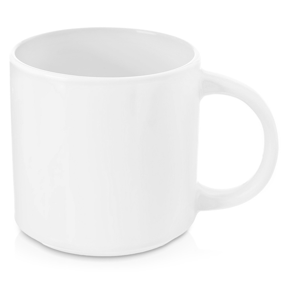 Weißer Porzellanbecher Für Kaffee, Tee, Kräuter Und Andere Getränke, Groß, 330 Ml