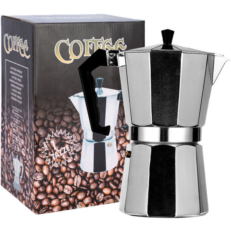 Italienische Moka-kaffeekanne Für Den Herd, 1 Tasse, 50 Ml, Aluminiumlegierung, Europäisches Achteckiges Design