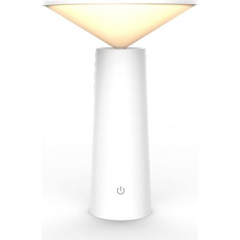 Kreative Weiße Schreibtischlampe, 1200 Mah, Mit Augenschutz, Wiederaufladbar, Zum Lesen Und Lernen, Ideal Fürs Schlafzimmer, Berührungsempfindlich, Drei Farben Und Einstellbare Helligkeit.