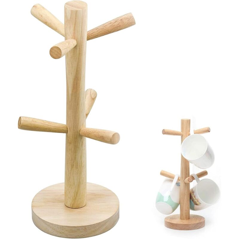 Becherbaum Aus Bambus, Küchenbecherständer Aus Holz, Kaffeetassenhalter, Becherhalter Für Die Arbeitsplatte, Schmuckaufbewahrung, Küchentisch-organizer (1 Stück)