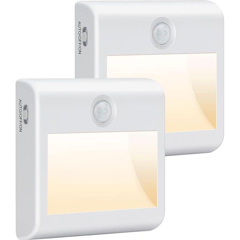 Batteriebetriebenes Led-nachtlicht [2er-pack], Mit Bewegungssensor, Auto/ein/aus-funktion, Kinderfreundlich, 4000k Neutralweiß, Selbstklebende Schrankleuchte Für Flur, Treppenhaus, Küche, Kleiderschra