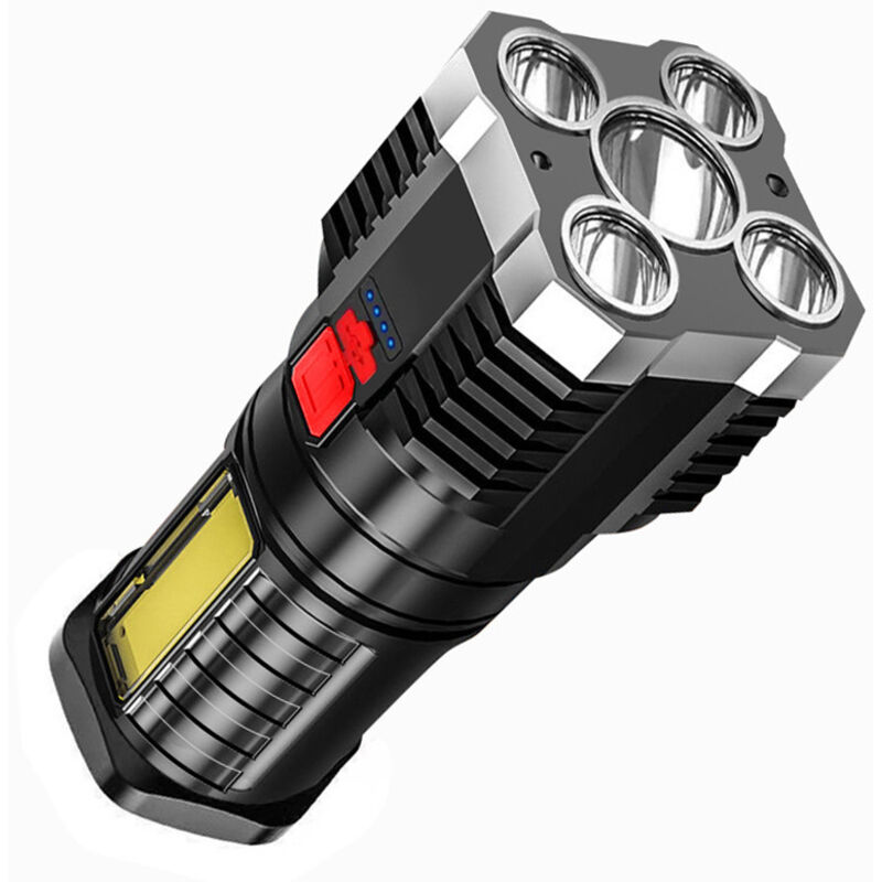 (silber) Super Leistungsstarke Led-taschenlampe, Wiederaufladbar, Wasserdicht, Mit Einstellbarem Zoom Für Camping, Wandern Und Notfälle.