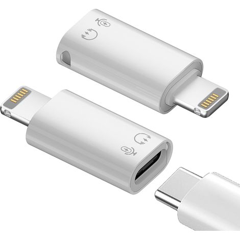 2er-pack Usb-c 3.1 Auf Ios Adapter Für Dji Mikrofon, Ios Auf Usb-c Adapter Für Iphone 14/13/12, Drahtloser Mikrofonempfänger, Ladestation, Datenübertragung, Otg, Earpods
