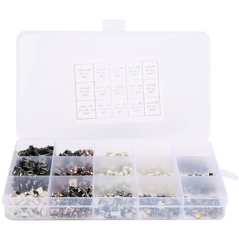 750 Stück 15-wert-touch-drucktaster, Mikro-touch-schalter, Hochpräzises Mechanismusdesign Für Autofernbedienungen, Box