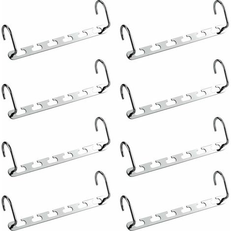 8-teilige Mehrfach-kleiderstange, Platzsparender Kleiderbügelhalter Für Ankleidezimmer, Praktischer Kleiderbügel-organizer Aus Metall, Aufbewahrung Für Hemden, Jacken Und Kleidung In Kleiderschrank Un
