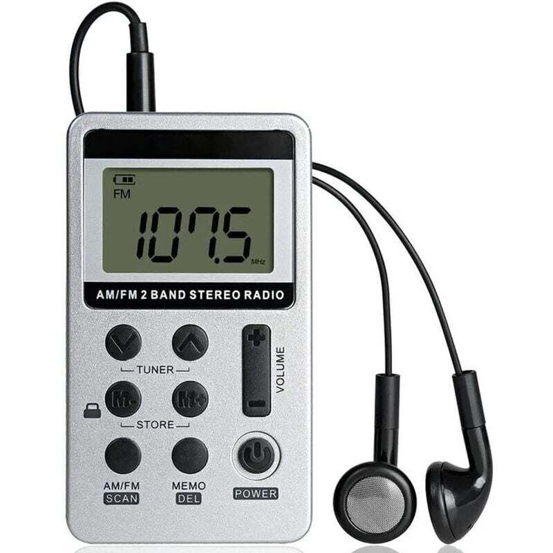 Mini-tragbares Stereo-radio, Wiederaufladbares Taschenradio Mit Dsp Am/fm-2-band-digital-stereo-radioempfänger Und Kopfhörern Für Senioren, Einfach Zu Bedienen (weiß)