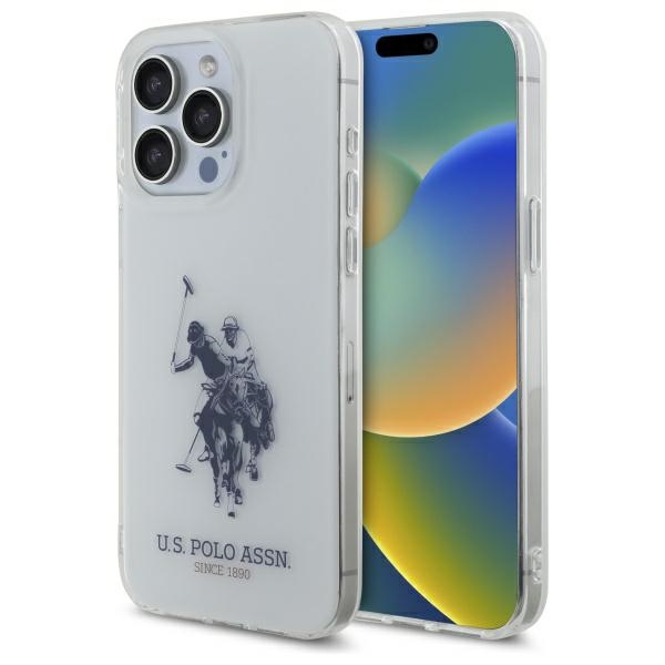 Iphone 15 Pro Max Us Polo Glänzende Weiße Hülle Mit Großem Logo