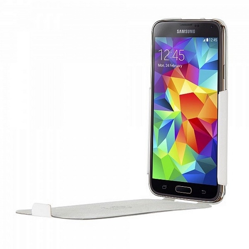 Samsung Galaxy S5 Bugatti Ultrathin Flip Case Weiß