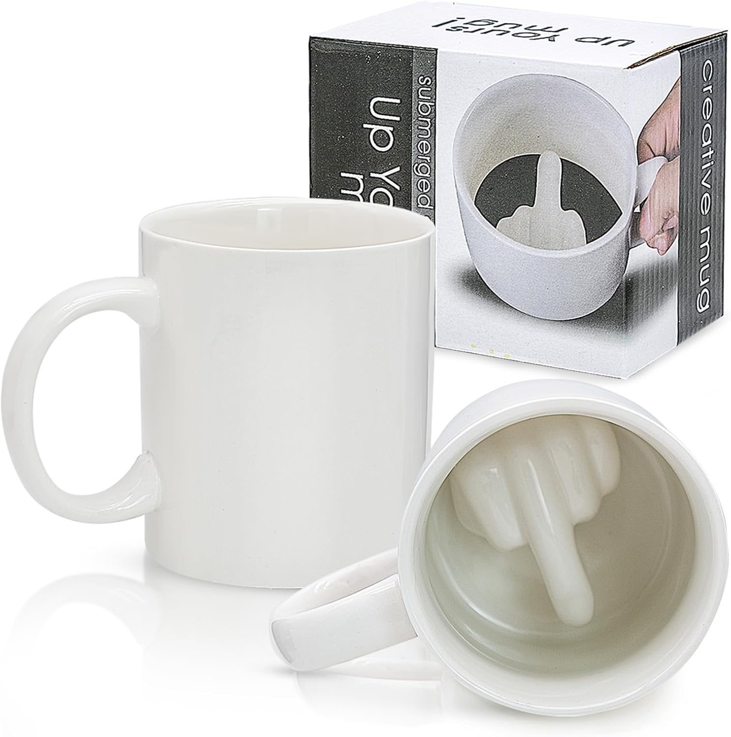 Kaffeetasse Mit Mittelfinger-motiv – Lustige Keramiktasse Mit 3d-mittelfinger Am Boden – Ideal Als Geschenk Zum 1. April, Valentinstag Oder Geburtstag (240223)