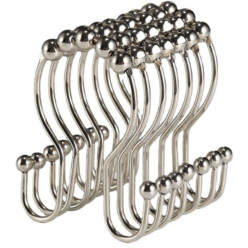 Doppelte Duschvorhanghaken, Fünf-kugel-ringe, Metall-duschvorhanghaken, Duschvorhangringe