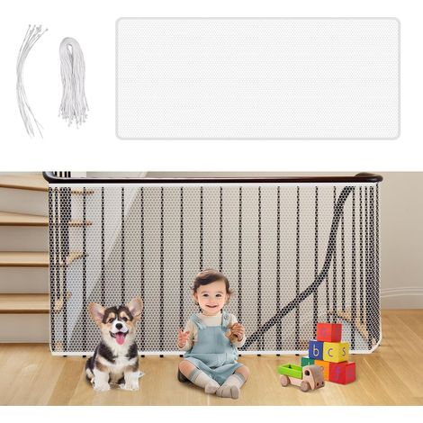 Treppenschutznetz, Kinderschutznetz, 80 Cm X 3 M, Sicherheitsnetz Für Babys Und Haustiere, Balkonschutznetz, Katzenschutznetz, Geländerschutznetz, Weiß