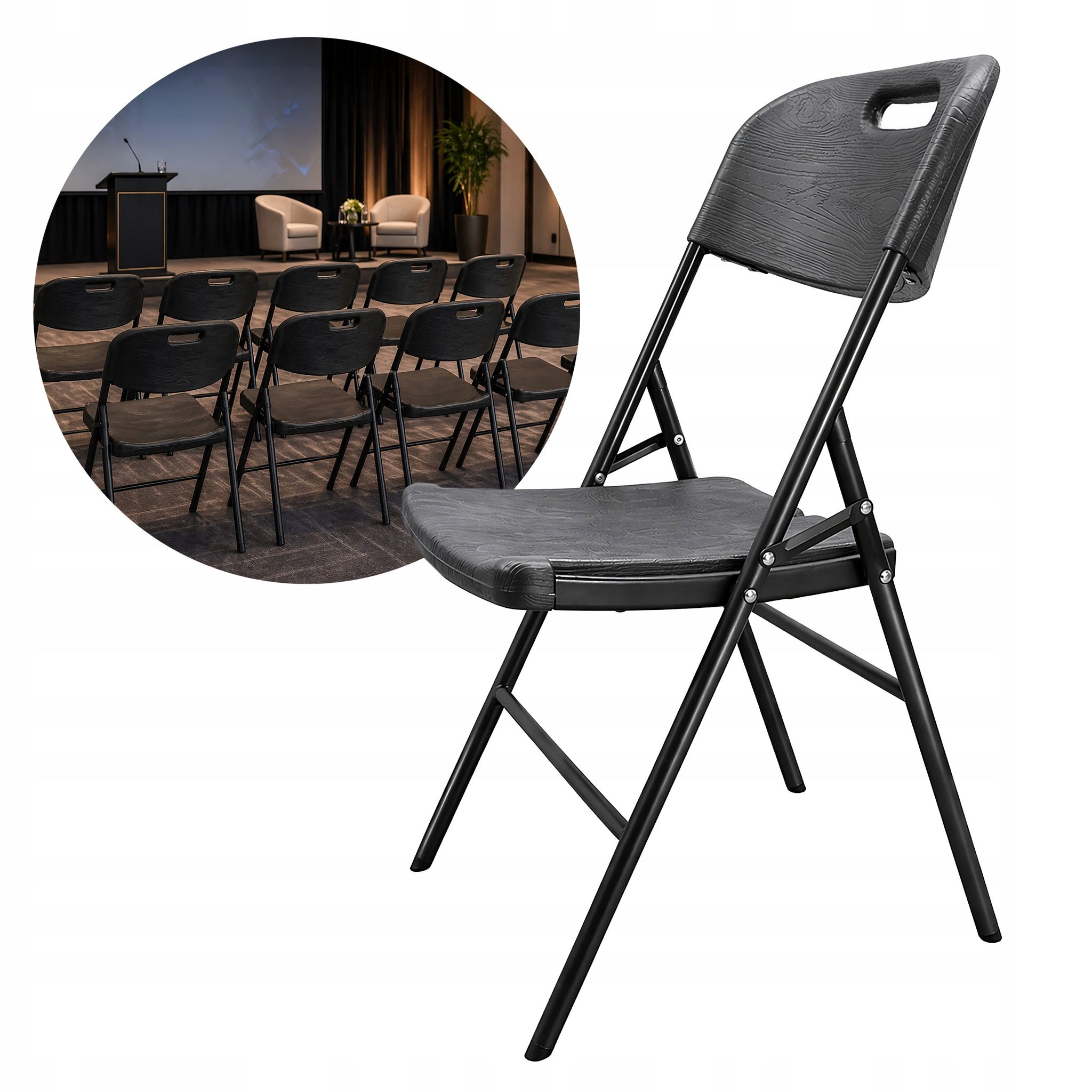 Klappbarer Cateringstuhl Für Garten, Touristen, Braun, Für Die Terrasse