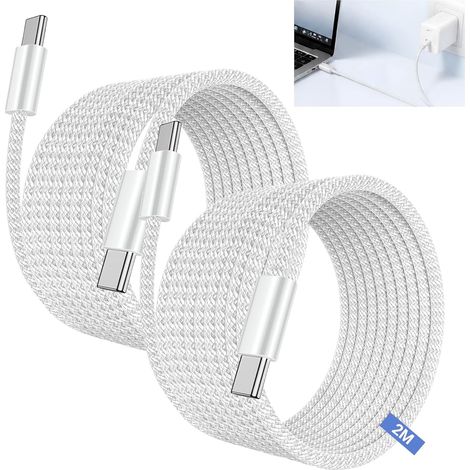 2er-pack Usb-c-zu-usb-c-kabel (2 M + 2 M), 60-w-schnellladekabel, Geflochtenes Nylon-ladekabel Für Iphone 15, 16, 17 Pro Max/pro/plus, Samsung Galaxy S25/s24/s23/s22, Ipad Pro Und Macbook Air