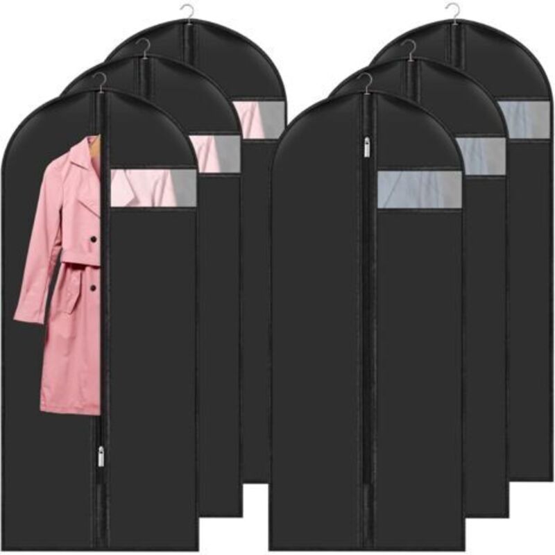 Kleidersäcke 60 X 140 Cm, 6er-set, Wasserdicht, Staubdicht, Mit Reißverschluss, Zum Aufhängen, Für Hemden, Anzüge, Mäntel Und Kleidung